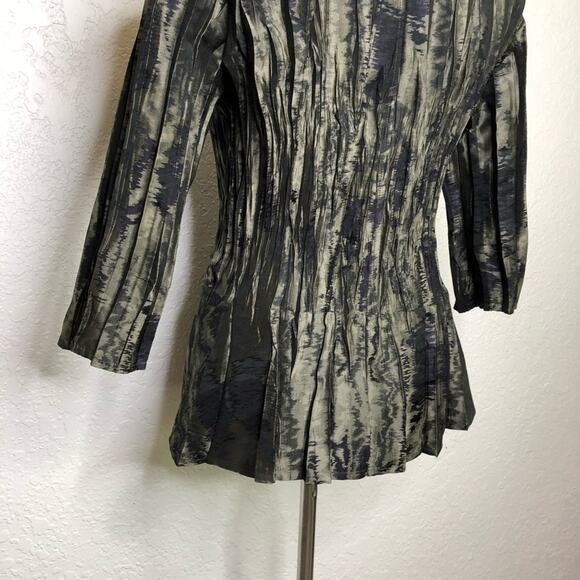 Babette San Francisco gray taupe black metallic twisted front top size Small - Picture 12 of 14
